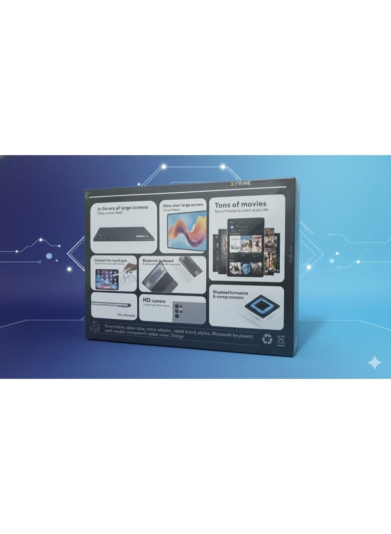 اكس برايم جهازS25 Plus Ultra الذكي اللوحي | أندرويد 15 | جهاز لوحي أنيق | شاشة AMOLED مقاس 10.1 بوصة | ذاكرة 16 جيجابايت + 1 تيرابايت | 5G + واي فاي | شريحتان | مثالي للأفلام والألعاب والمهام المتعددة | رمادي - Image 3